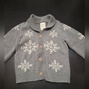 First Impressions Baby Boy's Snowflake Shawl Cardigan 24mo